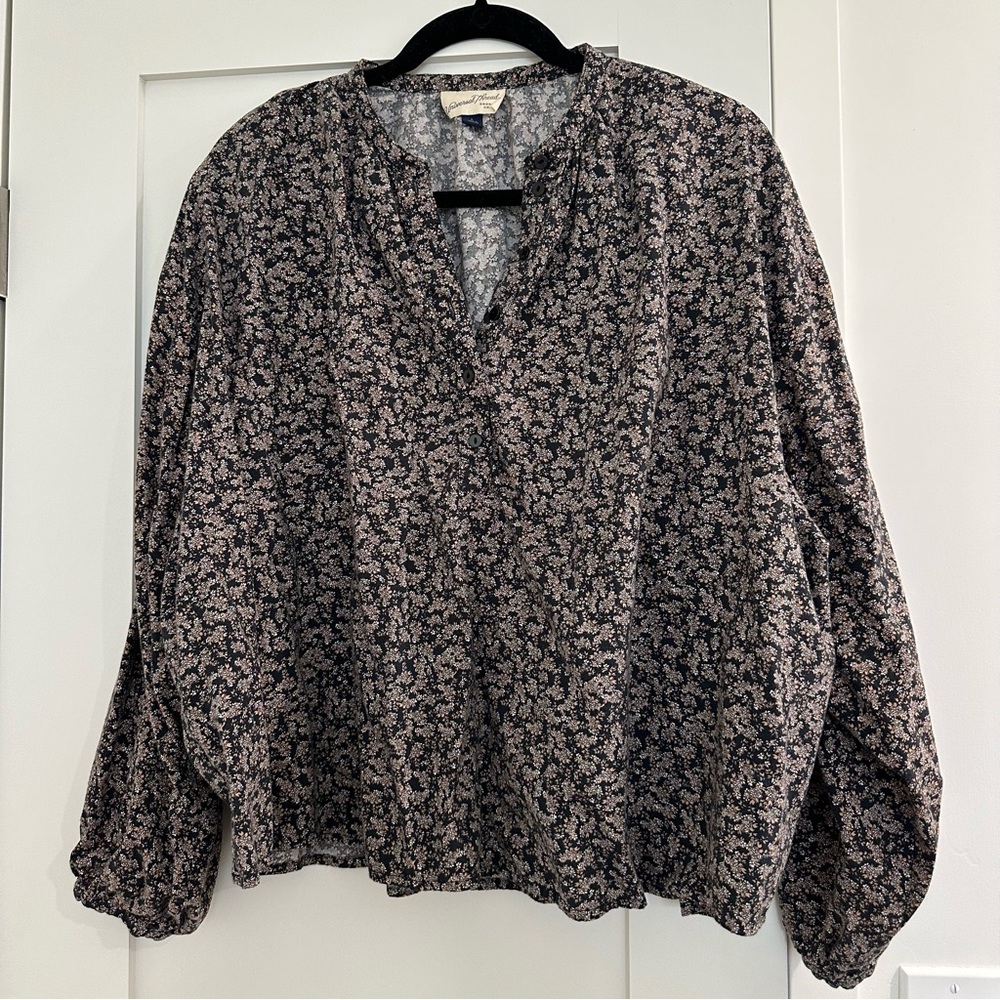 Boho Calico Peasant Blouse